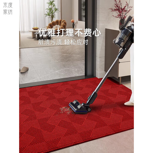 京度别墅高端入门地垫入户红色地垫轻奢高级入户门2025新款高级感红色 布鲁威15866 80cm*120cm[入户小尺寸推荐]