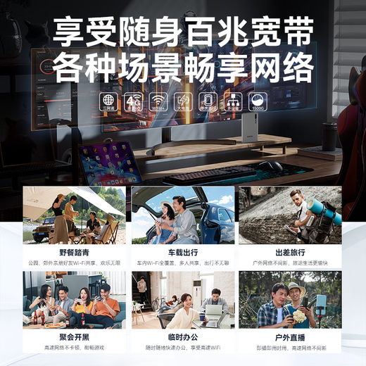 迅优随身wifi免插卡上网宝可移动wifi6随行无线网卡便携式4g路由器无线wifi无限制通用流量2025款5GXY 【超薄升级版】展锐芯片+三网WIFI6Pro