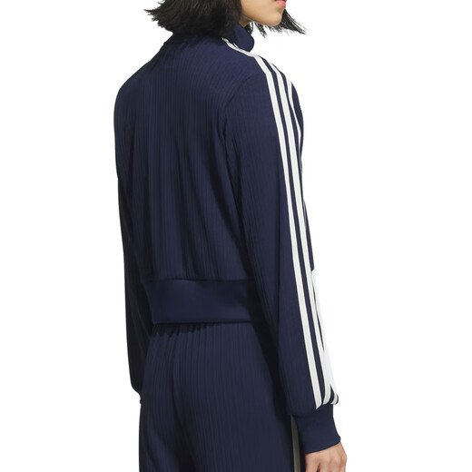 Adidas Women's Vêtements 2025 Style d'été confortable Silky Slim et polyvalent courte courte debout veste KB8950_BLUE S