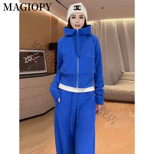 MAGIOPY国际奢侈高档品牌欧货炸街休闲运动套装女2025春洋气减龄蓝色外套 蓝色两件套 S(100斤以内)