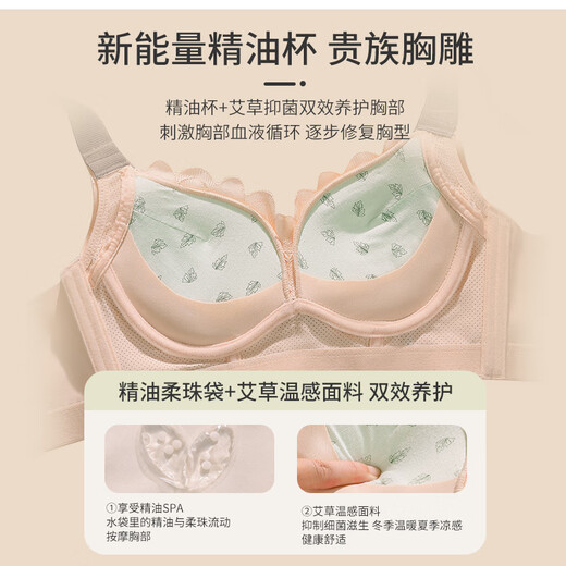 雅鹿内衣女小胸聚拢收副乳调整型防下垂显大上托无钢圈美背女士文胸罩 肤色 70A 32