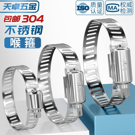 Tianzhuo Hardware 304 stainless steel hose hoop clamp pipe clamp live hoop water pipe range hood washing machine gas pipe 6-12 (Xiaomei) - 5000 (full box)