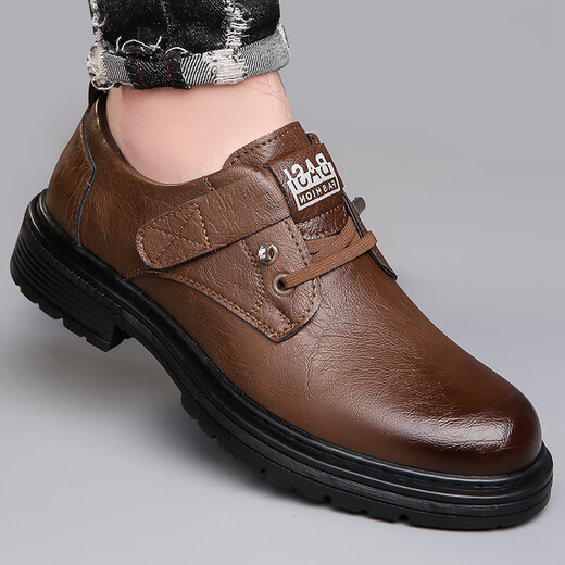 
[Direct sales in the factory] New men's comfortable and breathable versatile casual shoes for soft sole non-slip British workwear men's shoes (item number 9908) brown 39