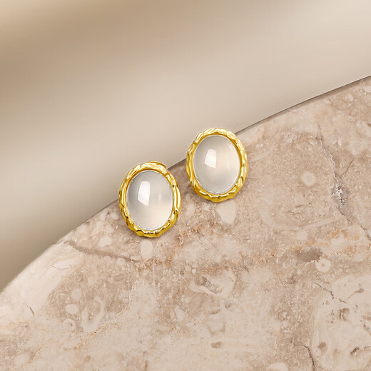 Saturday Fu S925 chalcedony earrings women's fashion retro birthday gift J0913756 pair