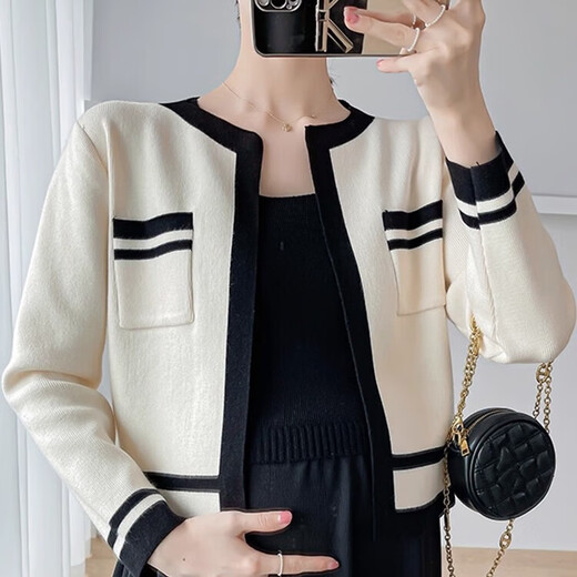 Vestido de maternidad para primavera y otoño, vestido de maternidad que reduce la edad de moda, otoño, la falda del chaleco de longitud, el conjunto de color de albaricoque de dos piezas