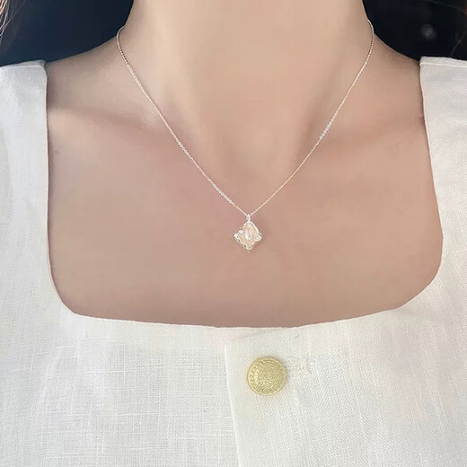 Gin Qianhui 999 Pure Silver Freshwater Pearl Necklace for Women 2025 New Pendant Light Luxury Valentine's Day Birthday Gift for Girlfriend Fenghelu Freshwater Pearl Necklace/925 Silver Valentine's Day Girl Gift/Rose Gift Box for Wife/With Jewelry Certificate