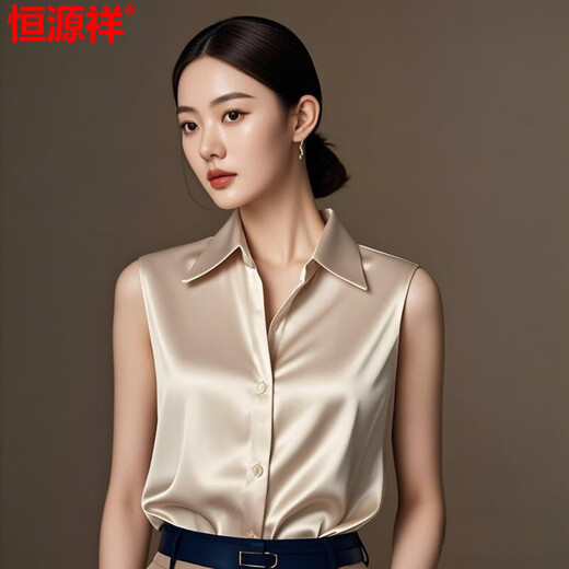 Hengyuanxiang Acetat Satin-Hemd für Frauen 2025 Sommer Neue High-End-graue ärmellose schicke französische Seidenhemd Hemd Sky Blue 3xl