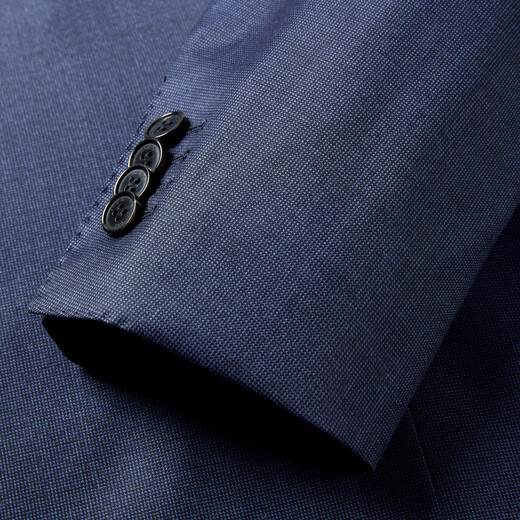 MAYORLORO PIANA pure sheep wool 150 count fabric half wool lining craft men's suit top dark blue 170A (170/92A)