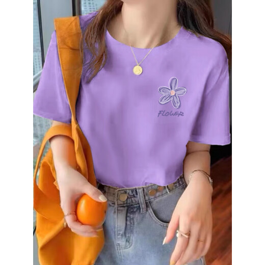 以纯A21小众短袖T恤女2023年新款日系感白色上衣服宽松女装港味chic 1278【仙人掌】白色 M