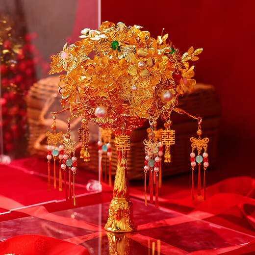 Bouquet de neige Golden Handd Flower fini produit DIY MATÉRIEL SAG DIANCUI ENGAGEMENT MARIAGE MARIAGE CADEAU pour la mariée et le cadeau de la mariée Diancui coloré - Produit fini + boîte cadeau + sac cadeau + carte de voeux