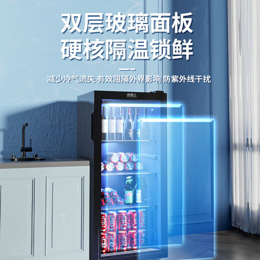 Nanjiren Ice Bar Refrigerator Fully Refrigerated Small Refrigerator Fresh Cabinet European-Style Constant Temperature Red Wine Cabinet Office Fresh Cabinet Tea Preservation Special Refrigerator Home Small Display 179 Liters丨First Class Energy Efficiency丨Five-Layer Space丨Fully Refrigerated