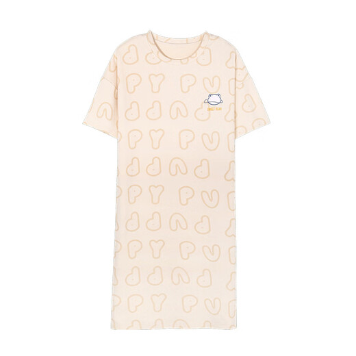 Lexi Beiluo Baumwolle kurzärmelige Nachthemd für Frauen Sommerkleidung Cartoon Velvet Anzug H702 175 165 (l)