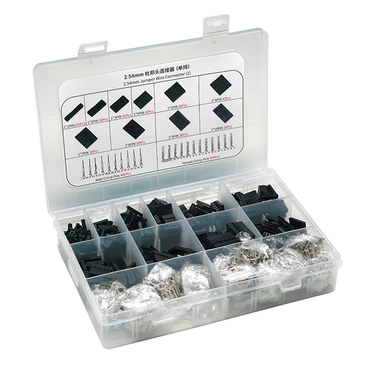 Throwing stones 2.54mm pitch Dupont line plastic shell jumper connector kit Dupont shell 1~10P male and female terminal block combination single row plastic shell kit 1 box