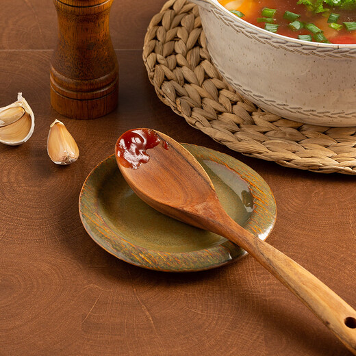 Aoki Shangci American retro ceramic spoon holder hot pot spoon holder public holder kitchen spatula rice spoon holder storage plate soup spoon colander separate syinai dark red