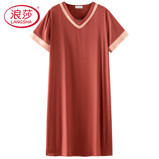 Langsha Light Luxury 2025 New Night Dress Women's Pajamas Summer High-end Short Sleeve Sexy Night Dress Real Satin Home Clothing Off-white 9926 M 160