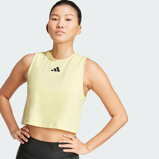 阿迪达斯（adidas）背心女装夏季新款时尚运动速干瑜伽运动训练美背无袖T恤 JG6182 S