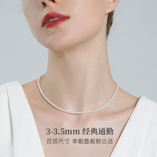 GiO Jewelry Freshwater Millet Beads Pearl Necklace Young Style Clavicle Chain for Girlfriend, Wife, Birthday Gift for Self-Wearing