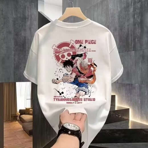Jeep Spirit One Piece Anime Nika Luffy с коротким рукавом летние мужские и женские футболки Тренди Тренди Бренд Pure Cotton 220G Универсальный V1048 Black S