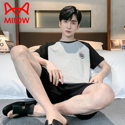 Cat Man (Miiow) pijama para hombres para hombres en verano de algodón puro de manga pura verano delgado 2025 ropa casera de gran tamaño de niños nuevos HDE-9930 4xl hombres