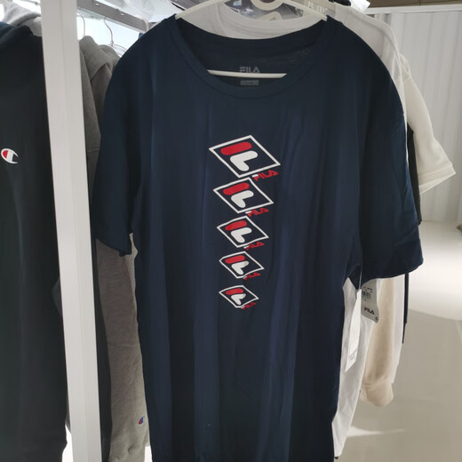 斐乐（FILA）男女款休闲宽松短袖时尚印花潮流圆领百搭字母短袖t恤 LM21C551 M