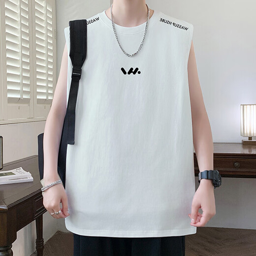 Aoxuanjue vest men's summer men's round neck sleeveless quick-drying high-end trendy brand vest casual sweatshirt t men's clothes 1708 black XL suggests 110-130Jin [Jin equals 0.5 kg]