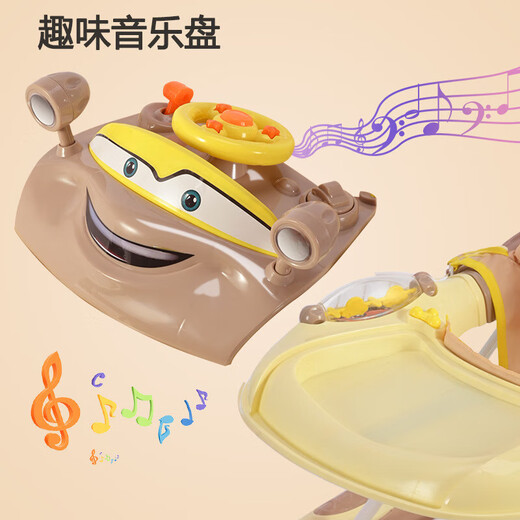 Enfant et enfant Baby Walker Multi-fonction anti-tournois et anti-o-o-o-salle Walker avec un modèle phare de fabricant de musique - kaki [pad de pied + boîte de musique + grand