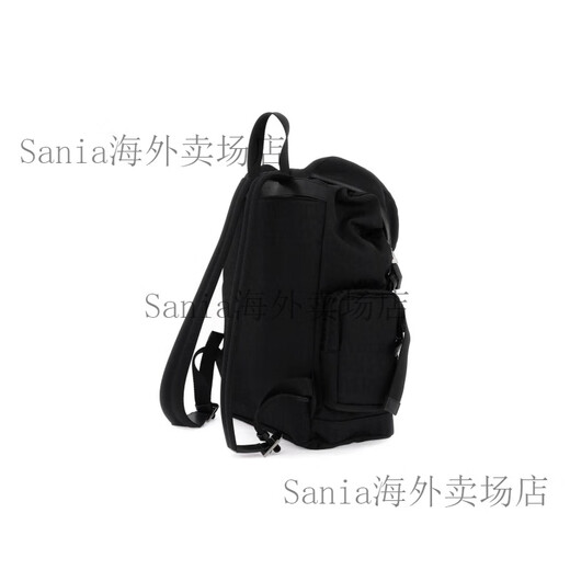 Versace Griechische Musterschnalle -Klappe Polyamid Rucksack Rucksack Herren Black Basic -Paket (Bag + Staubbeutel)