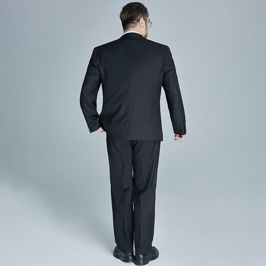 Ayo Fat Summer Thin Large Size Suit Men's Loose Formal Business Wedding Suit Black 6XL