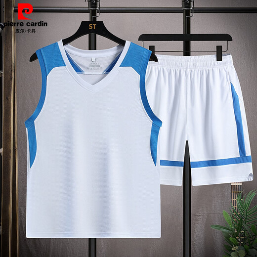 皮尔卡丹（pierre cardin）2025新款篮球服套装男定制透气速干球衣无袖背心男士夏季训练比赛 1049白紫 L 建议80-100斤