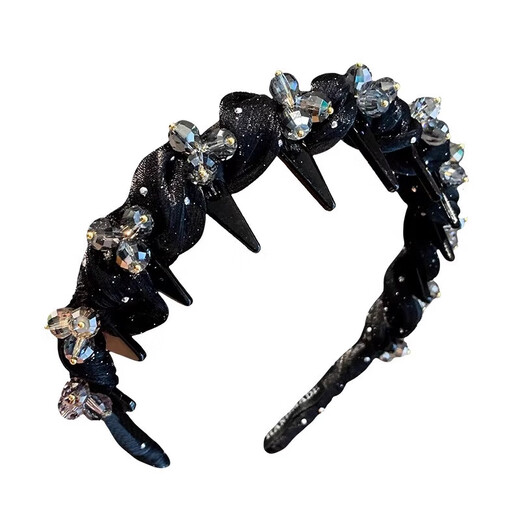 Princess of Paris headband for women 2025 new high-end rhinestone braid fashion hairpin fashionable high skull headband rhinestone star headband