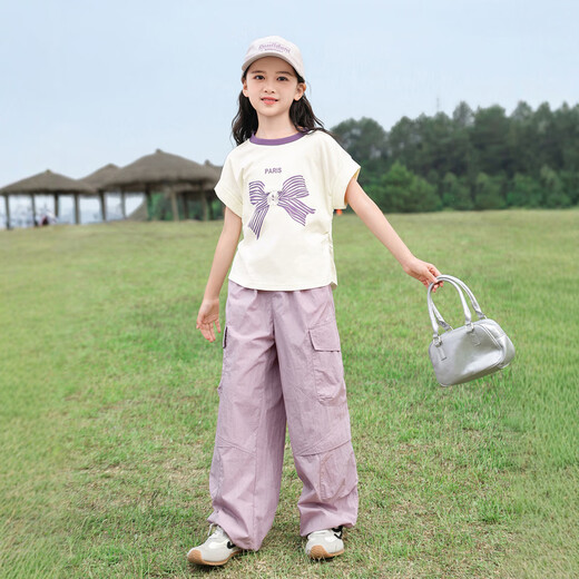 Yomi House Girls Casual Anzug Sommer 2025 Neue modische mittelgroße große Kinder Sommer Kinder Kurzarm Mädchen Arbeit Hosen Sommerkleidung