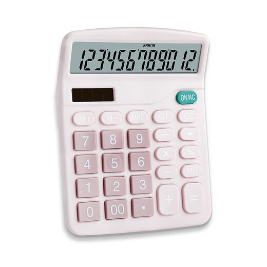 
Sima (SIMAA) stationery 837 dual power calculator solar desktop computer 12-bit large screen finance special calculator student fourth grade office supplies pink