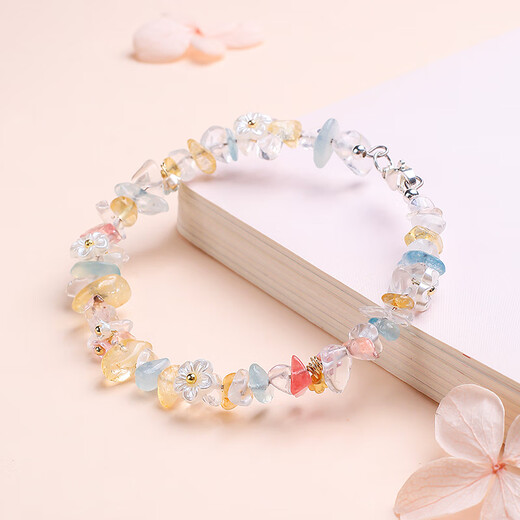 Chenshi Dopamine Colored Crystal Bracelet Gravel Bracelet String Niche Exquisite Women's Bracelet Comes with Certificate