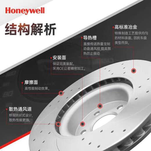 广垒霍尼韦尔前刹车盘适用于丰田普拉多卡罗拉雷凌花冠酷路泽凯美瑞 前轮一对 丰田兰德酷路泽适配型号HD12027