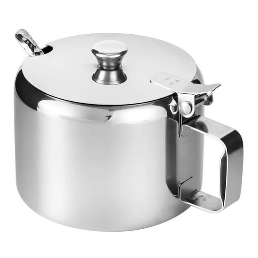 Stainless steel flip lid with handle chili jar seasoning jar household seasoning box with spoon MSG jar salt shaker with lid large 9.5cm chili jar 1 pack