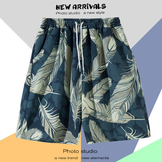 ConNORTON travel loose large size trendy beach pants men's quick-drying five-point casual pants Sanya island vacation shorts South T6626 pants M