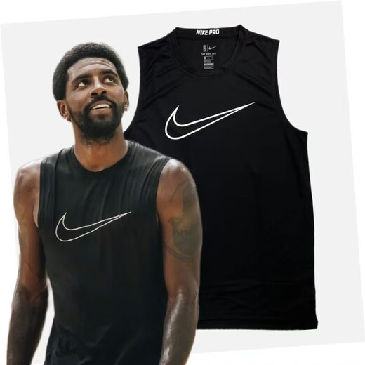 NBA VIBE-NIKE欧文速干专业篮球美式无袖训练跑步健身瑜伽热身出场服背心 耐克-黑色 M 耐克-M码 适合160CM 90斤以下