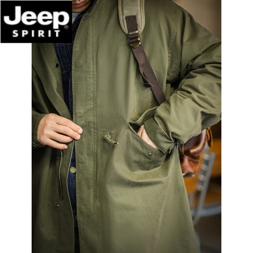 JEEP SPIRIT Jeep American M51 parka fishtail field windbreaker military green coat cloak jacket men's mid-length military green M