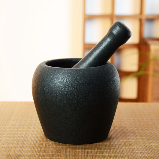 Youguan Wujin stone mortar, stone grinder, beating body, pounding jar, pounding garlic mortar, grinding and pounding, handmade stone nest Wujin stone mortar (plain) 16cm