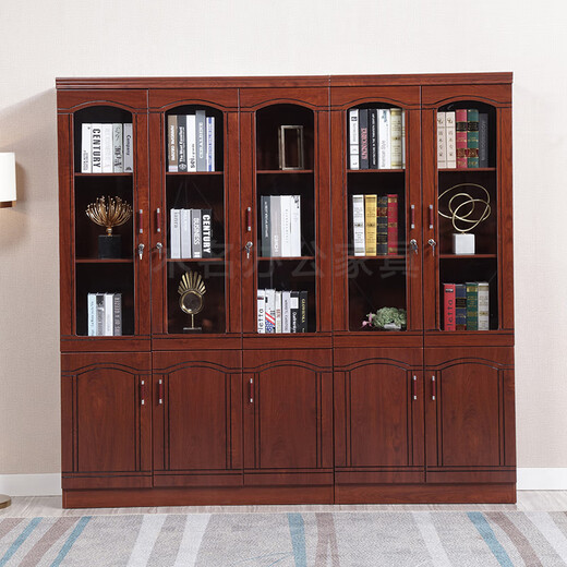 Office file cabinet with lock office background wall display cabinet boss storage information cabinet shelves storage bookcase 695# four-door combination cabinet model 1.4mm