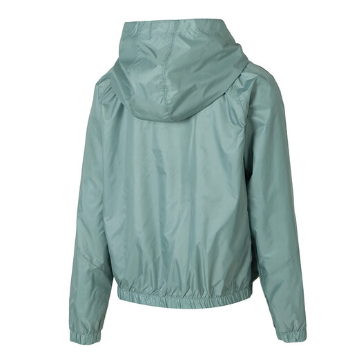 Under Armor (UNDERARMOUR) women's top 2025 spring new Rival sportswear breathable fashion hooded outdoor woven jacket jacket 1382698-348 S