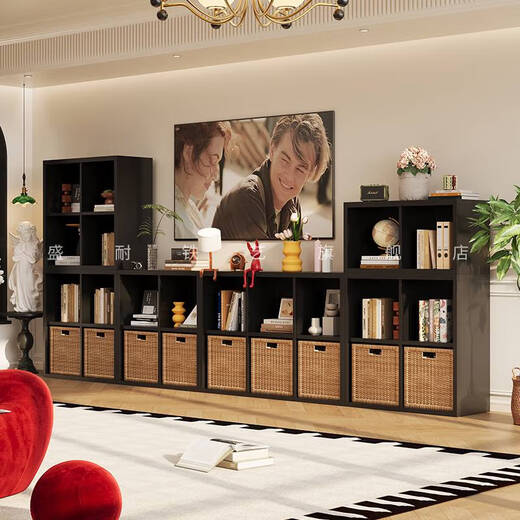 Yonghuan Grid Cabinet Wohnzimmer Bücherregal Bücherregal kostenloser Kombination bodenstandgeschütztes Speicherschrank weiße Modell - Höhe 70* lang 3519* Deep 302