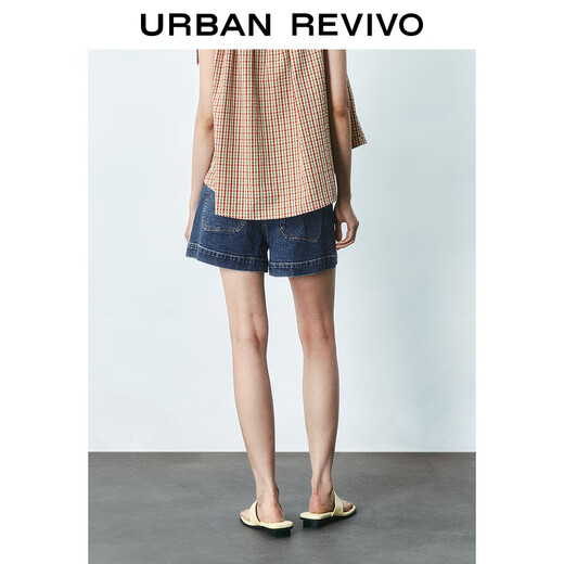 UR2025 Summer New Women's Fashion Casual Double Pocket Decorated Denim Shorts UYY850133