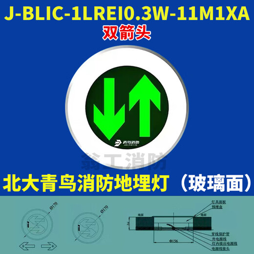 Beida Jade Bird Fire Underground Light/Evacuation Indicator Light/Fire Emergency Light/Ground Sign Light Single Arrow (Underground Light)