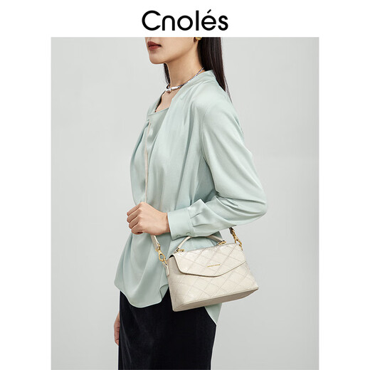 蔻一锦感系列包包新款女斜挎包复古百搭小众设计手提单肩包 冰丝水蓝