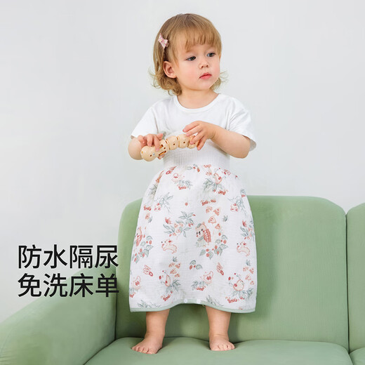 贝肽斯隔尿裤男女宝宝隔尿裙防水可洗垫训练戒尿不湿隔尿神器婴儿隔尿裤 花间奇遇-隔尿裙 1片装 【适合0-3岁】6-24斤