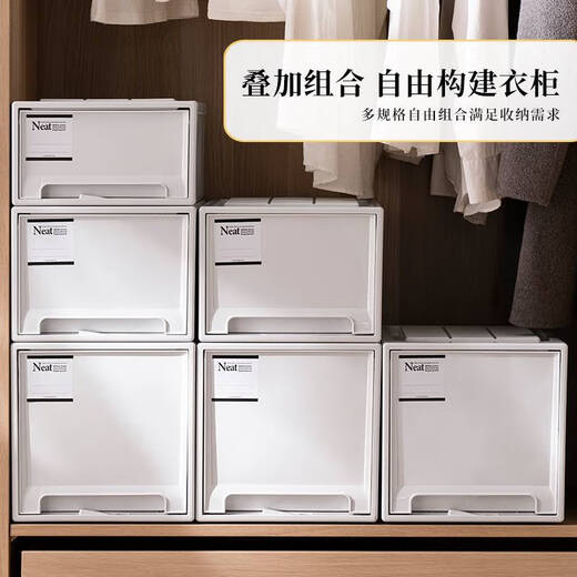 Yonghuan Schublade Typ Garderobe Aufbewahrungsbox Haushalt Transparent Aufbewahrungsbox Unterwäsche Finishing Box Dicked großer Kapazität Kleidung Aufbewahrungsbox 45-3523 Tiefe 45* Breite 35* Höhe 23 cm weiß ein Stück rein Weiß