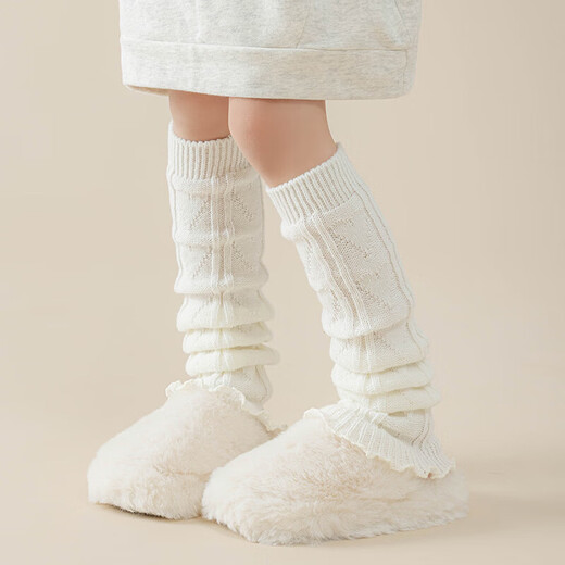 Girls' piles of socks, autumn and winter Korean children's socks, girls' baby calf socks, stockings and leg covers, spring and autumn style, white, one size fits all