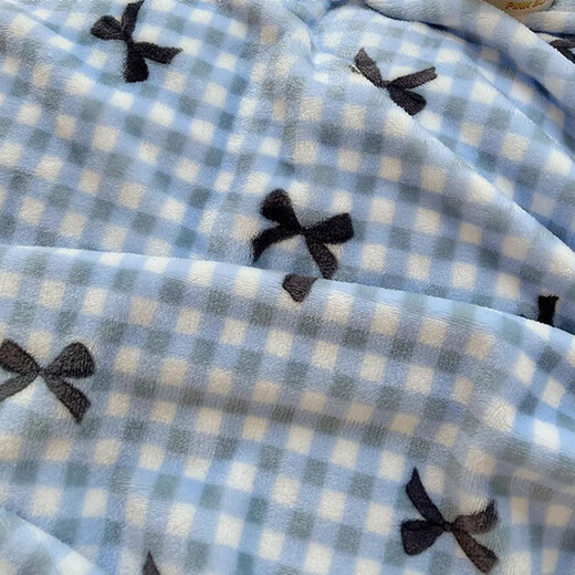 Xinnan Korallen-Plüschdecke, Handtuch, Steppdecke, Büro, Nickerchen, Sofa, Decke, Studenten, Mittagspause, Sommer, klimatisiert, Deckenbezug, Decke, Schal, blau kariert, 100 x 150 cm