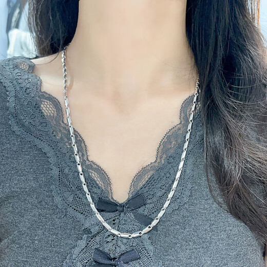 Lao Fengxiang platinum necklace men's pt950 knight platinum chain for boyfriend and husband anniversary birthday gift 2025 about 31.11g